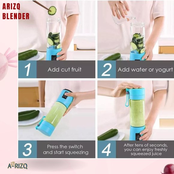 Rechargeable Portable Blender And Mixer 6 blades 400 ML - Picture 6 of 9